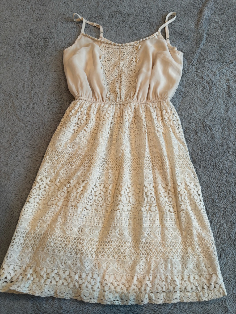 Maurices Cream Strapless Lace Dress